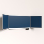 Klapp-Schiebetafel wandmontiert, Mittelfläche 200x100 cm, Stahlemaille blau 